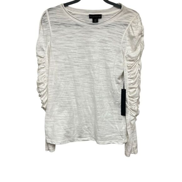 House of Harlow white sheer long sleeve ruched blouse size medium - Picture 5 of 5